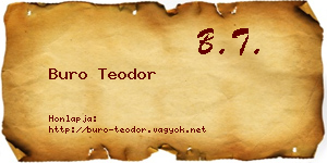 Buro Teodor névjegykártya